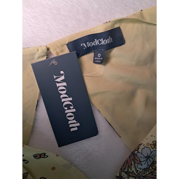 ModCloth You're Flowing Places Maxi Dress $129 Yellow Floral Lined Size 0 NWT - Picture 4 of 12